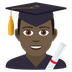 Bagaimana Man Student: Dark Skin Tone emoji terlihat di Joypixels.