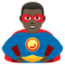 How Man Superhero: Dark Skin Tone emoji looks on Joypixels.