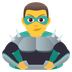 How Man Supervillain emoji looks on Joypixels.