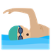 Wie Schwimmer: mittelhelle Hautfarbe Emoji auf Joypixels aussieht.