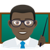 How Man Teacher: Dark Skin Tone emoji looks on Joypixels.