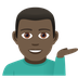 How Man Tipping Hand: Dark Skin Tone emoji looks on Joypixels.