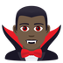 Bagaimana Man Vampire: Dark Skin Tone emoji terlihat di Joypixels.