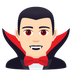 Bagaimana Man Vampire: Light Skin Tone emoji terlihat di Joypixels.