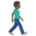 Bagaimana Man Walking Facing Right: Dark Skin Tone emoji terlihat di Joypixels.