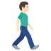 How Man Walking Facing Right: Light Skin Tone emoji looks on Joypixels.