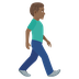 How Man Walking Facing Right: Medium-Dark Skin Tone emoji looks on Joypixels.