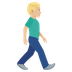 How Man Walking Facing Right: Medium-Light Skin Tone emoji looks on Joypixels.