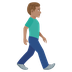 How Man Walking Facing Right: Medium Skin Tone emoji looks on Joypixels.