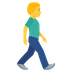 Bagaimana Man Walking Facing Right emoji terlihat di Joypixels.