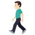 Bagaimana Man Walking: Light Skin Tone emoji terlihat di Joypixels.