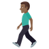 Bagaimana Man Walking: Medium-Dark Skin Tone emoji terlihat di Joypixels.