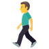 Bagaimana Man Walking emoji terlihat di Joypixels.