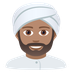 Wie Mann mit Turban: mittlere Hautfarbe Emoji auf Joypixels aussieht.