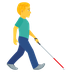 Bagaimana Man with White Cane Facing Right emoji terlihat di Joypixels.