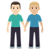 How Men Holding Hands: Light Skin Tone, Medium-Light Skin Tone emoji looks on Joypixels.