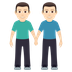 Bagaimana Men Holding Hands: Light Skin Tone emoji terlihat di Joypixels.