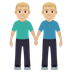 How Men Holding Hands: Medium-Light Skin Tone emoji looks on Joypixels.