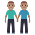 How Men Holding Hands: Medium Skin Tone emoji looks on Joypixels.