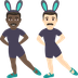 Hur Män med kaninöron: mörk hy, ljus hy emoji ser ut på Joypixels.