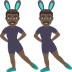 Hur Män med kaninöron: mörk hy emoji ser ut på Joypixels.