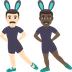 Hur Män med kaninöron: ljus hy, mörk hy emoji ser ut på Joypixels.
