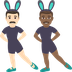Hur Män med kaninöron: ljus hy, mellanmörk hy emoji ser ut på Joypixels.