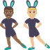 Hur Män med kaninöron: mellanmörk hy, mellanljus hy emoji ser ut på Joypixels.