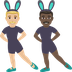 Hur Män med kaninöron: mellanljus hy, mörk hy emoji ser ut på Joypixels.