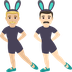 Hur Män med kaninöron: mellanljus hy, ljus hy emoji ser ut på Joypixels.