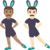 Hur Män med kaninöron: mellanfärgad hy, ljus hy emoji ser ut på Joypixels.