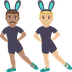 Hur Män med kaninöron: mellanfärgad hy, mellanljus hy emoji ser ut på Joypixels.