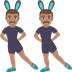 Hur Män med kaninöron: mellanfärgad hy emoji ser ut på Joypixels.