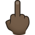 How Middle Finger: Dark Skin Tone emoji looks on Joypixels.