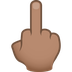 Wie Mittelfinger: mittlere Hautfarbe Emoji auf Joypixels aussieht.