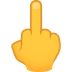 Bagaimana Middle Finger emoji terlihat di Joypixels.