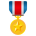 Bagaimana Military Medal emoji terlihat di Joypixels.