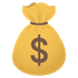 How Money Bag emoji looks on Joypixels.