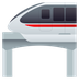 Bagaimana Monorail emoji terlihat di Joypixels.