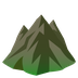 Bagaimana Mountain emoji terlihat di Joypixels.