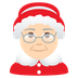 How Mrs. Claus: Light Skin Tone emoji looks on Joypixels.