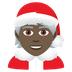 Wie Weihnachtsperson: dunkle Hautfarbe Emoji auf Joypixels aussieht.