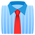 Bagaimana Necktie emoji terlihat di Joypixels.