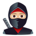 Bagaimana Ninja: Medium-Light Skin Tone emoji terlihat di Joypixels.