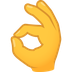 How OK Hand emoji looks on Joypixels.