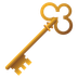 Bagaimana Old Key emoji terlihat di Joypixels.