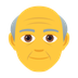 Bagaimana Old Man emoji terlihat di Joypixels.