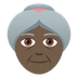 How Old Woman: Dark Skin Tone emoji looks on Joypixels.