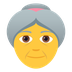 How Old Woman emoji looks on Joypixels.