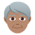 Wie Ältere Person: mittlere Hautfarbe Emoji auf Joypixels aussieht.